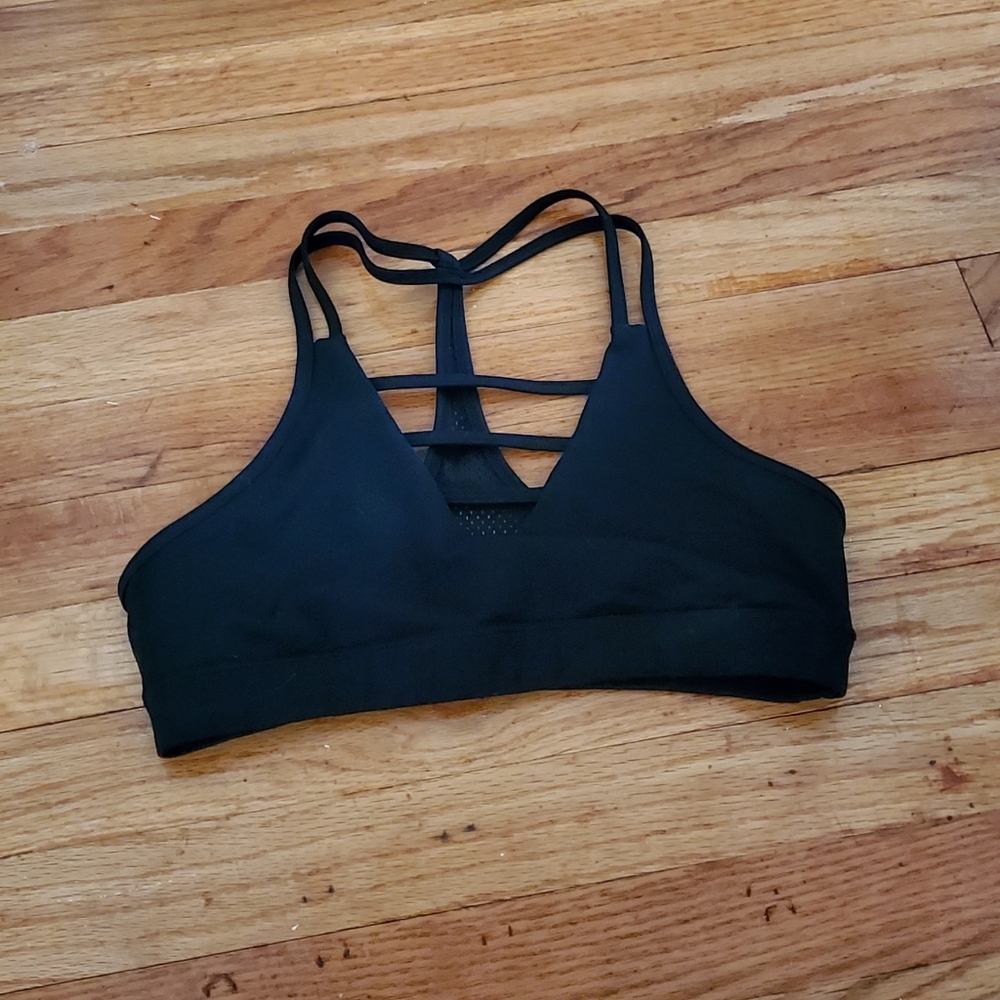 Zyia Black Grid Mesh Sports Bra Medium
